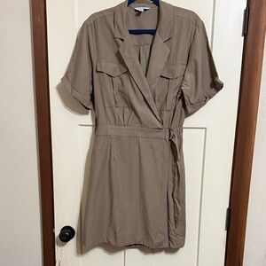 Nine West Taupe Wrap Safari Dress